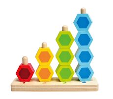 Hape Navlékací barevné šestiboké tvary / od 1 roku