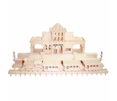 Woodcraft Dřevěné 3D puzzle nádraží / od 10 let / Obtížnost: střední