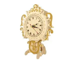 Woodcraft Dřevěné 3D puzzle hodiny na stojánku / od 8 let / Obtížnost: střední