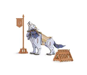 RoboTime 3D dřevěné puzzle Vlk bojovník - Warrior Wolf / od 8 let / 92 dílků / Obtížnost: jednoduchá