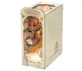 RoboTime 3D dřevěné puzzle Zarážka na knihy "Falling Sakura" / od 14 let / 240 dílků / Obtížnost: střední