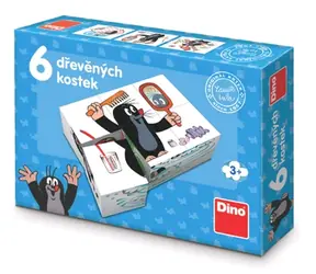 DINO Dřevěné obrázkové kostky Krtek 6 ks / od 3 let