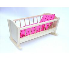 Česká dřevěná hračka Dřevěná kolébka pro panenky přírodní / od 3 let