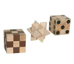 Česká dřevěná hračka Dřevěné hlavolamy Trio IQ / od 3 let
