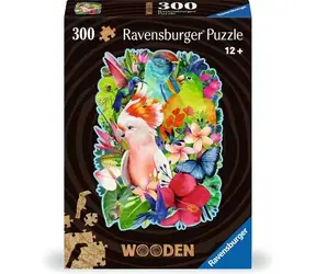 Ravensburger Dřevěné puzzle Barevní papoušci / 300 dílků / od 12 let