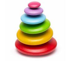 Bigjigs Baby Balanční hra usazování barevných oblázků / od 18 měsíců