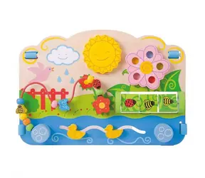 Bigjigs Baby Dřevěná motorická deska květy / od 6 měsíců