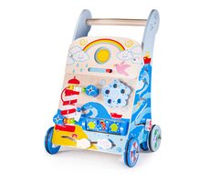 Bigjigs Baby Dřevěné aktivní chodítko moře / od 12 měsíců