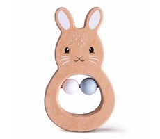 Bigjigs Baby Dřevěné chrastítko králíček / od 6 měsíců