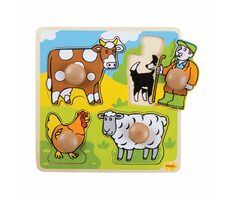 Bigjigs Toys Vkládací edukativní puzzle farma / od 12 měsíců