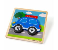 Bigjigs Toys Vkládací puzzle Auto / od 12 měsíců