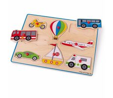 Bigjigs Toys Vkládací puzzle dopravní prostředky (BJ260) / od 3 let