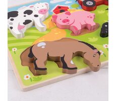Bigjigs Toys Vkládací puzzle farma / od 12 měsíců