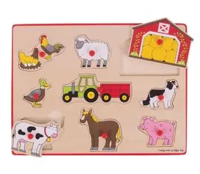 Bigjigs Toys Vkládací puzzle Farmářský statek / od 3 let