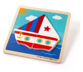 Bigjigs Toys Vkládací puzzle Plachetnice / od 1 roku
