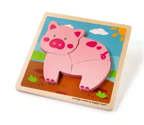 Bigjigs Toys Vkládací puzzle Prasátko / od 1 roku