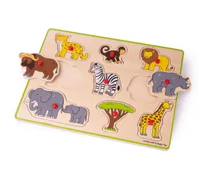 Bigjigs Toys Vkládací puzzle safari (BJ258) / od 3 let