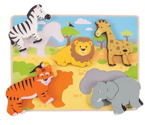 Bigjigs Toys Vkládací puzzle safari (BJ327) / od 1 roku