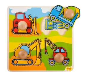 Bigjigs Toys Vkládací puzzle stavební stroje / od 1 roku