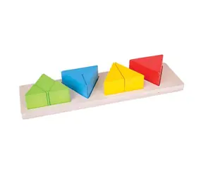 Bigjigs Toys Vkládací puzzle zlomky trojúhelníky / od 18 měsíců