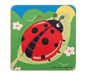 Bigjigs Toys Vkládací puzzle životní cykly berušky / od 2 let