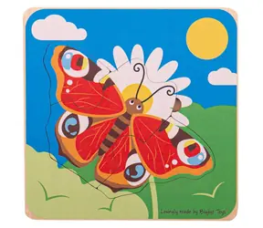 Bigjigs Toys Vkládací puzzle životní cykly motýla / od 2 let