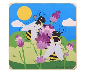 Bigjigs Toys Vkládací puzzle životní cykly včely / od 2 let
