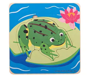 Bigjigs Toys Vkládací puzzle životní cykly žáby / od 2 let