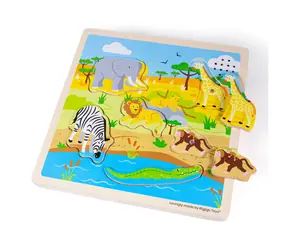 Bigjigs Toys Vkládačka se zvukem Safari / od 1 roku