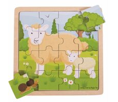Bigjigs Toys puzzle - Ovečka s jehňátkem / od 2 let