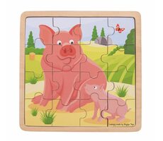 Bigjigs Toys puzzle - Prasátko se selátkem / od 2 let