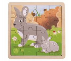 Bigjigs Toys Puzzle králík s králíčkem / od 2 let