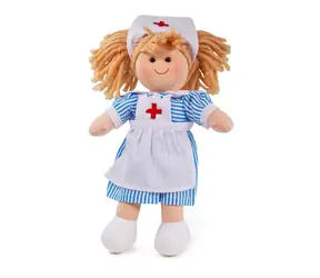 Bigjigs Toys Látková panenka zdravotní sestřička Nancy 28 cm / od 0 let