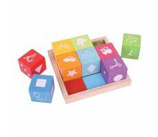 Bigjigs Baby Dřevěné kostky s obrázky / od 12 měsíců