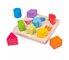 Bigjigs Baby Dřevěné kostky tvary a barvy / od 12 měsíců