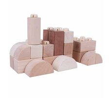 Bigjigs Baby Dřevěné Spojkostky - Natur set 100 kusů / od 1 roku