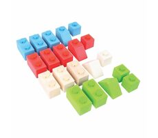 Bigjigs Baby Dřevěné Spojkostky Primary set / od 1 roku