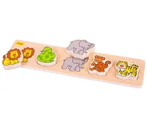 Bigjigs Baby Dřevěné vkládací puzzle safari / od 1 roku