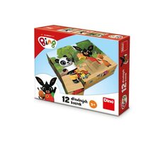 DINO Dřevěné kostky Bing / 12 kostek / od 3 let