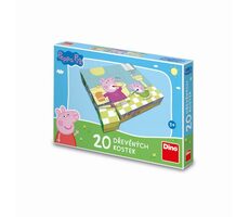 DINO Dřevěné kostky Peppa Pig Veselý den / 20 kostek / od 3 let 