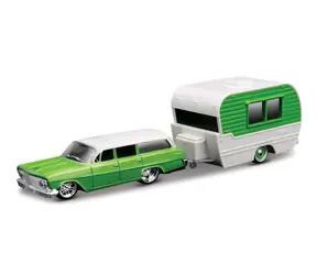 Maisto Design Tow & Go 1962 Chevrolet Biscayne Wagon Classic Craft zelená / měřítko 1:64 / od 8 let 