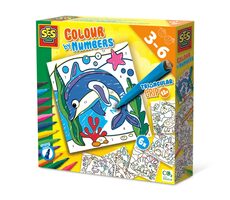 SES Vybarvování zvířátek podle čísel fixy s trojúhelníkovým úchopem / od 3 let 