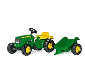 Rollytoys Šlapací traktor Rolly Kid J.Deere s vlečkou - zelená / od 3 let 
