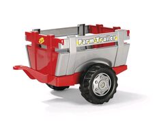 Rollytoys Vlečka za traktor 1osá "Farm Trailer"- stříbročervená / od 3 let 
