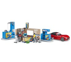 Bruder 62111 Bworld - Čerpací stanice a myčka aut / 1:16 / od 3 let 