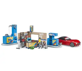 Bruder 62111 Bworld - Čerpací stanice a myčka aut / 1:16 / od 3 let 
