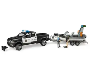 Bruder 02507 RAM policejní pickup s přívěsem a lodí / od 4 let