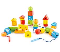 Hape Navlékací korále z geometrických tvarů / od 3 let 