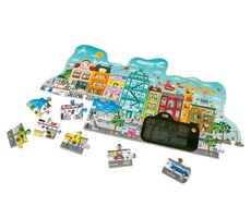 Hape Puzzle - Animované městečko v pohybu / 49 dílků / od 4 let 