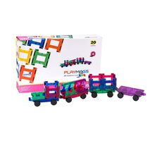 Playmags Magnetic tiles 3D Train 155 / 20 dílů / od 3 let